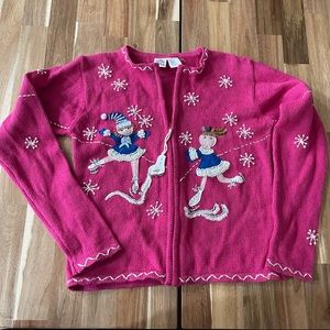 Miss attitude girls vintage 11/12 pink ice skating sweater